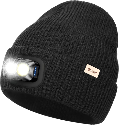 Bonnet LED  2 en 1 - Lampe Frontale Rechargeable, 5 Modes, Angle Adjustable